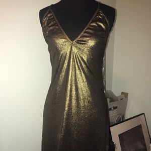Gold tone Strappy Maxi Dress